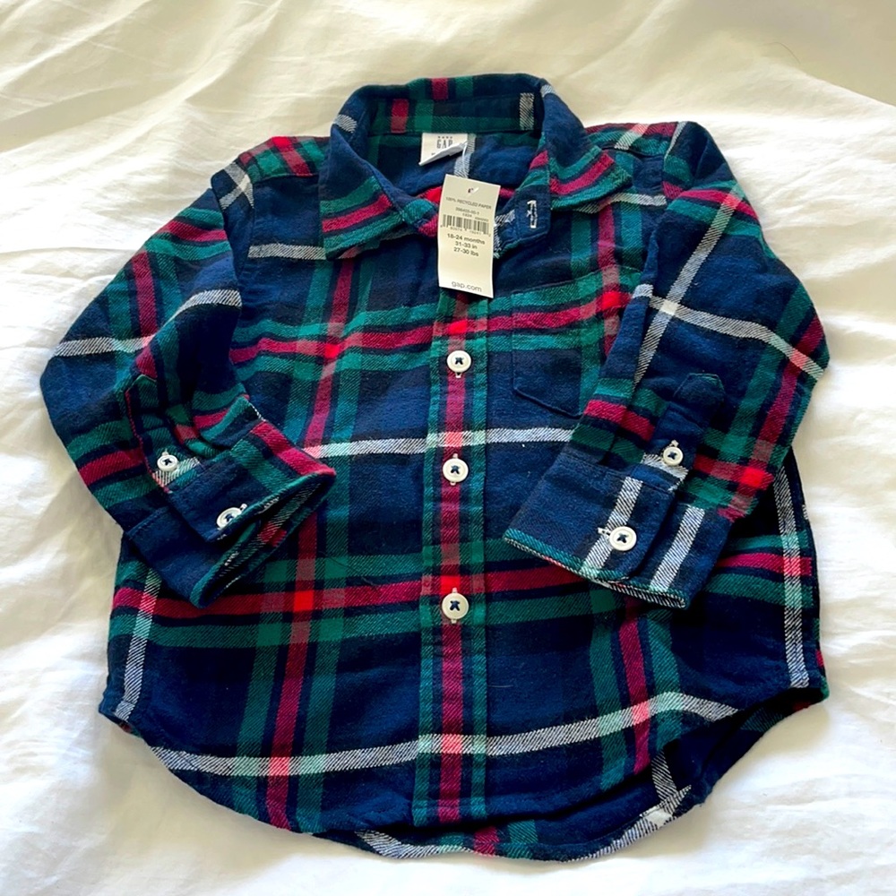 Baby Gap cotton plaid button down.